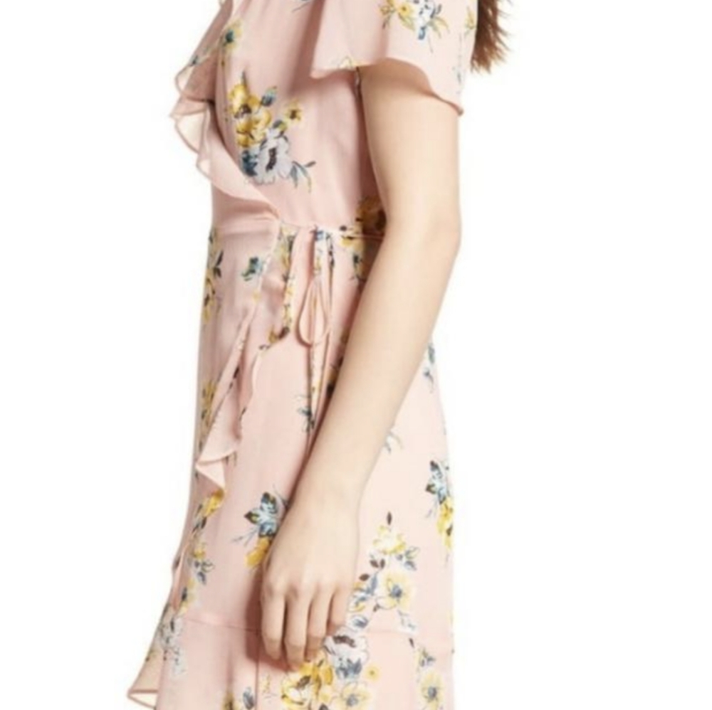 Lush Baby Pink Colie Ruffle Wrap Dress - Picture 4 of 5
